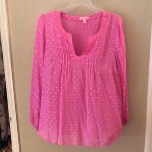 Lilly Pulitzer Hot Pink/Gold Top